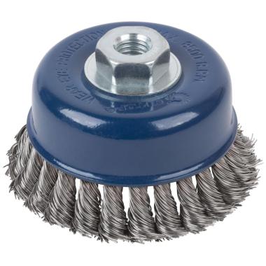 Щетка для УШМ, М14, тип "Чашка", крученая витая проволока 0,5 мм, 100 мм, cutop profi