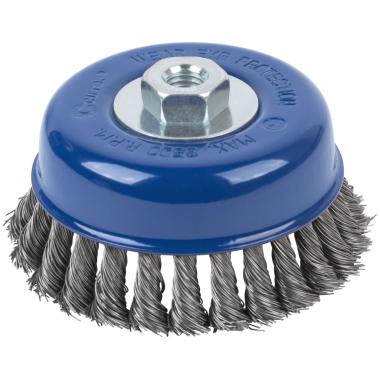 Щетка для УШМ, М14, тип "Чашка", крученая витая проволока 0,5 мм, 125 мм, cutop profi