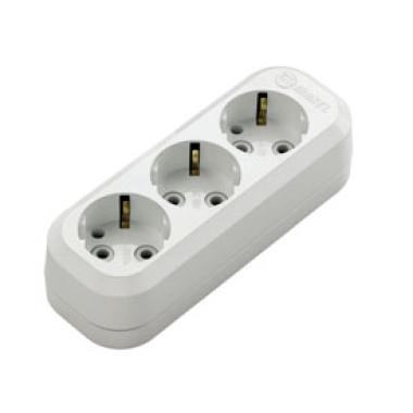 Розетка-колодка 3гн с/з Белый