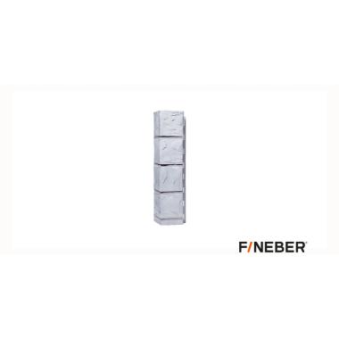 Угол наружный FineBer Камень, мелованный белый 470х115х115 мм (10шт/уп)