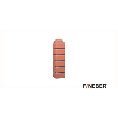 Угол наружный FineBer Кирпич Клинкерный, керамический Красный 485х119х119 мм (10шт/уп)