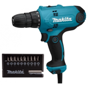 Сетевой шуруповерт Makita DF0300X2 + набор бит 11шт.