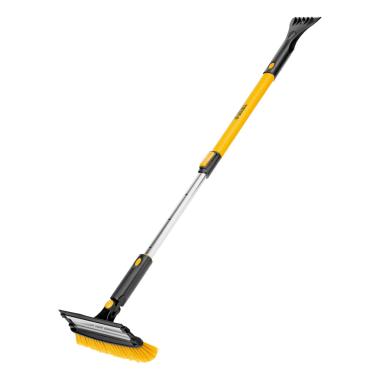 Щетка-сметка для снега со скребком, телескоп, поворотная голова, водосгон, 900-1200 мм Denzel