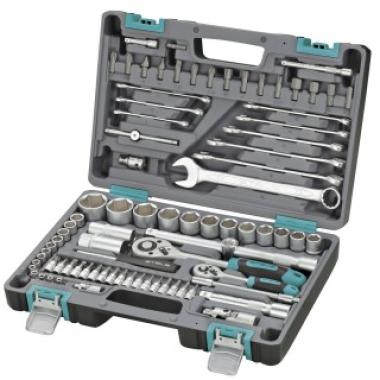 Набор инструментов, 1/2", 1/4", CrV, пластиковый кейс 82 предмета Stels