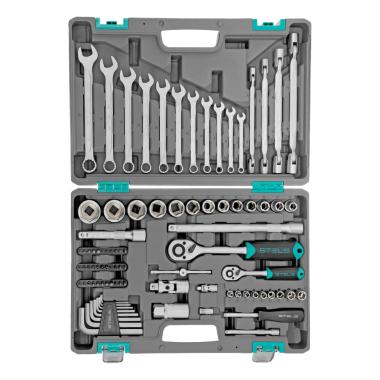 Набор инструментов 1/2, 1/4, CrV  88 предметов Stels