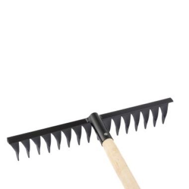 Грабли стальные, 420 х 1300 мм, 16 витых зубьев, деревянный черенок, Сибртех