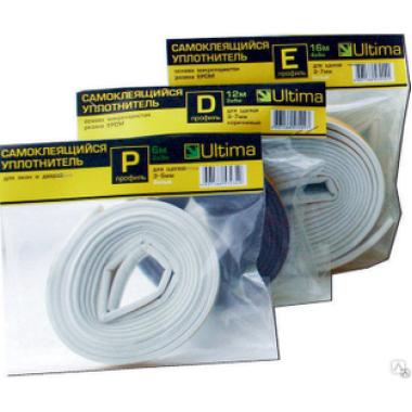Уплотнитель резиновый D-профиль 3-7мм 10м белый Ultima
