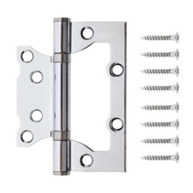 Петля CODE DEKO без врезки 100*75*2,5-B2-СR Хром (цена за пару)