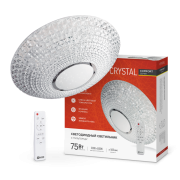 Светильник управ.накладной Comfort Crystal 75Вт 3000К-6500K 6000Лм 505х100мм с пультом InHome