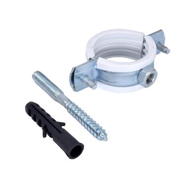 Хомут металлический со шпилькой и дюбелем, (38-45 мм)