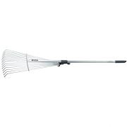 Грабли веерные стальные, 190 - 520 х 1200 - 1500 мм, 15 зубьев, раздвижные, стальной черенок, Palisa