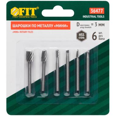 Шарошки-мини стальные по металлу, 6 шт. ФИТ