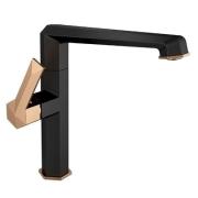 Смеситель Hyde д/кухни шар. с высоким изливом 10630 черный с золотом латунь GOLDEN FOX