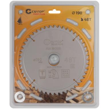 Диск пильный по дереву с тефлоновым покрытием 48Т, cutop profi plus, 190 х 1,5/2,2 х 30/25,4/20/16мм