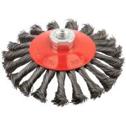 Щетка для УШМ, колесо с наклоном, гайка М14, стальная витая проволока 125 мм ФИТ