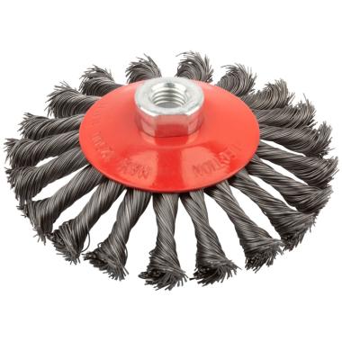 Щетка для УШМ, колесо с наклоном, гайка М14, стальная витая проволока 125 мм ФИТ