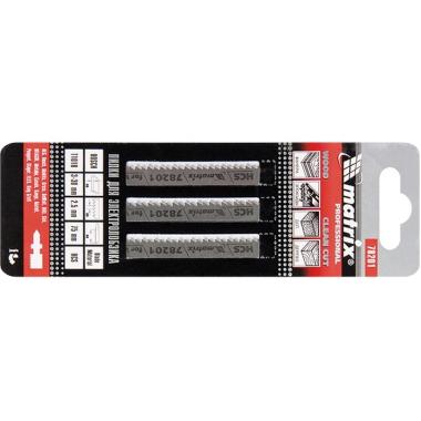 Полотна для электролобзика по дереву, 3 шт, T101B, 75 х 2.5 мм, HCS Matrix Professional