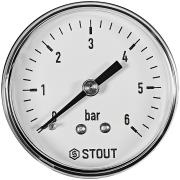 Манометр системы водоснабжения аксиальный, от 0 до 6 бар.