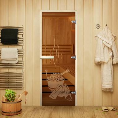 Стеклянная дверь для сауны и бани АРТ Бронза "БАНЬКА" 1900*700 стекло 8мм L (левое)