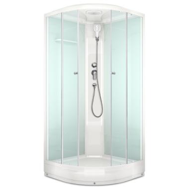 Душевая кабина Delight Slim 88, низ поддон, бел стенки, сатин-мат стекла, без электрики 80*80*218