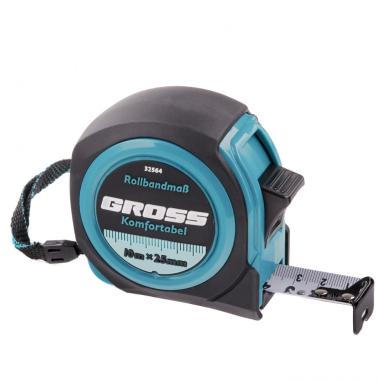 Рулетка 10 м х 25 мм, 2кл. точности, обрезиненная, "Komfortabel", Gross