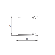 Витраж, ТП-5004 Алюминиевый профиль, закладная под ригель, L=37 мм