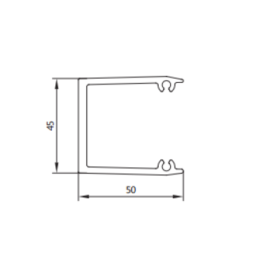 Витраж, ТП-5004 Алюминиевый профиль, закладная под ригель, L=37 мм