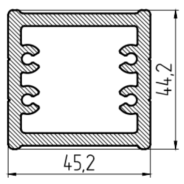 Витраж, ТП-5013-01 Алюминиевый профиль, закладная к стойке 5001, 6,0 м.