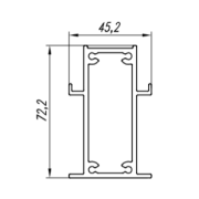 Витраж, ТП-5013Н алюминиевый профиль, закладная под стойку, L=80 мм