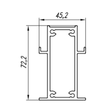 Витраж, ТП-5013Н алюминиевый профиль, закладная под стойку, L=80 мм