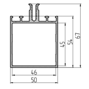 Витраж, ЭК-5001  Алюминевый профиль, ригель, Белый, 6,0 м.