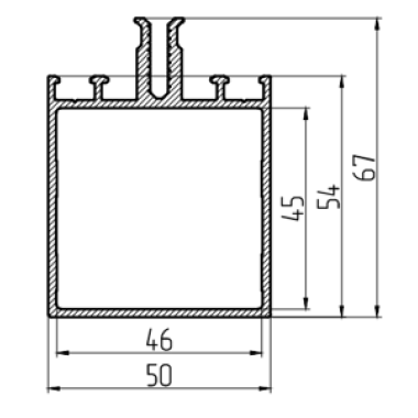 Витраж, ЭК-5001  Алюминевый профиль, ригель, Белый, 6,0 м.