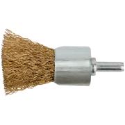 Корщетка-венчик, со шифтом, стальная латунированная волнистая проволока 25 мм ФИТ