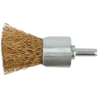 Корщетка-венчик, со шифтом, стальная латунированная волнистая проволока 25 мм ФИТ