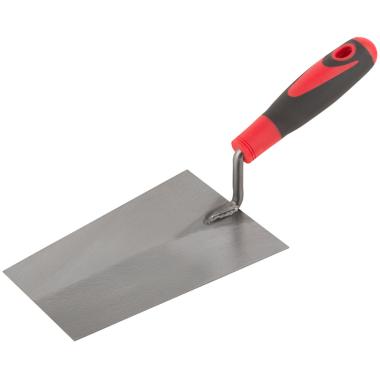 Мастерок каменщика, прорезиненная рукоятка 180 мм КУРС