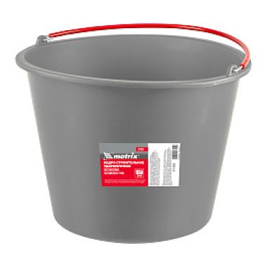 Ведро строительное пластмассовое 12 л, ударопрочное, обрезиненная ручка Matrix