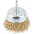 Корщетка, тип "чашка", со штифтом, стальная латунированная волнистая проволока 75 мм MOS