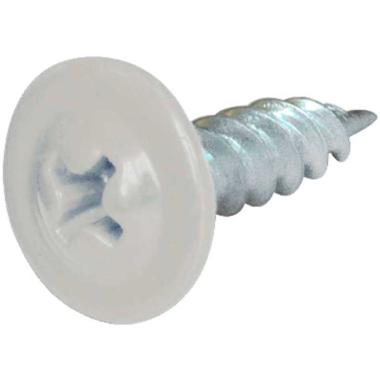 Саморез с прессшайбой, острый, D 4,2 мм 19 мм сигнально белый (RAL 9003) (100шт/уп)