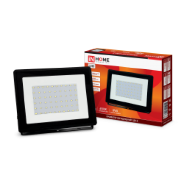 Прожектор IN HOME СДО-07-50 50Вт 4000Лм 6500К Чёрный