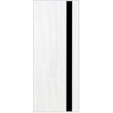 Дверь межкомнатная царговая ЭкоШпон Модель 45 Санторини 800 черное стекло (черная кромка) Терри г.Вологда