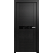 Дверь межкомнатная TREND 411 Дуб черный 800мм стекло лакобель черное Комплект "STATUS"