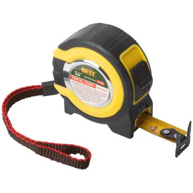 Рулетка 3 м x 16 мм, 2кл.точности, двойной стопор, двойной зацеп, прорезиненная, Техно, FIT