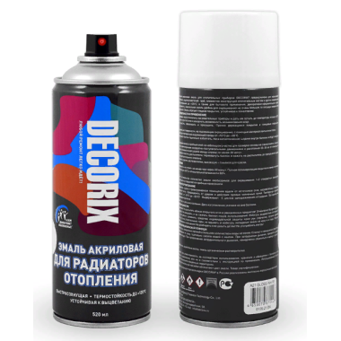 Эмаль аэроз. DECORIX акрил. д/радиаторов белая матовая 520мл А24