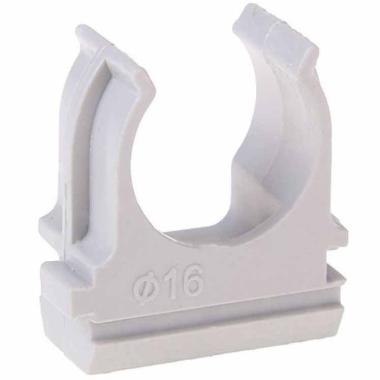 Крепёж-клипса для трубы D16мм серый (100 шт)