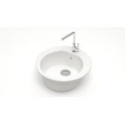 Мойка каменная 3/G31 (бел.) матовая 510х510х191 с сифоном, герметиком Gota Rocio