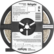 Лента светодиод.NLS12V,14.4Вт,6000K,5,0м.IP20 Холодный белый,Navigator