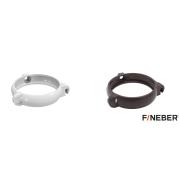 Держатель трубы D 80*, белый, пластик, хомут, FineBer