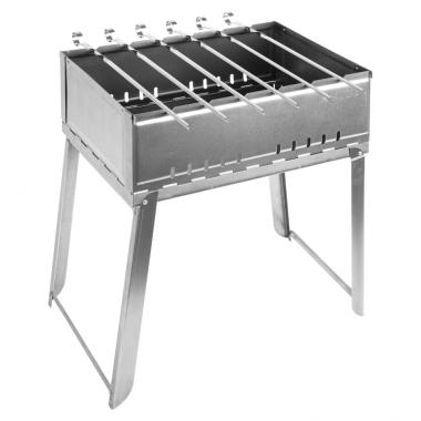 Мангал-дипломат 455 х 300 х 550 мм (сталь 0,9 мм), 6 шампуров в комплекте, Camping Palisad