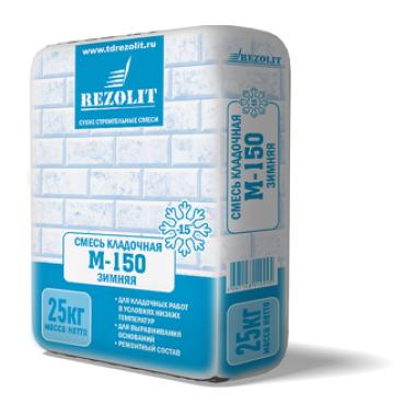Кладочная смесь М-150 ЗИМНЯЯ "REZOLIT" 25кг (56шт/уп)