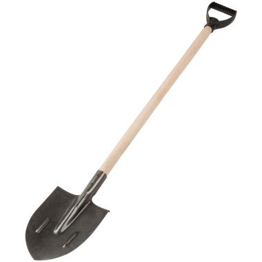 Лопата штыковая, "рельсовая сталь", с деревянным черенком 210х385х1440 мм